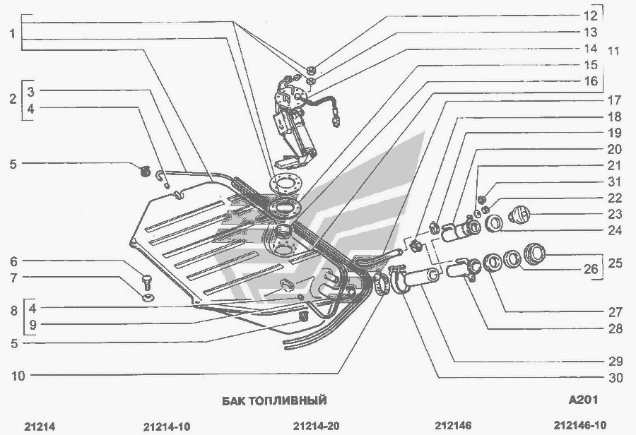 Схема Бак паливний » Двигун для ВАЗ-21213-214i