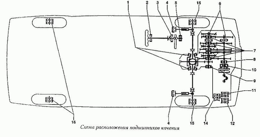 Схема Схема розташування підшипників кочення » Стандартні деталі для ВАЗ-2110