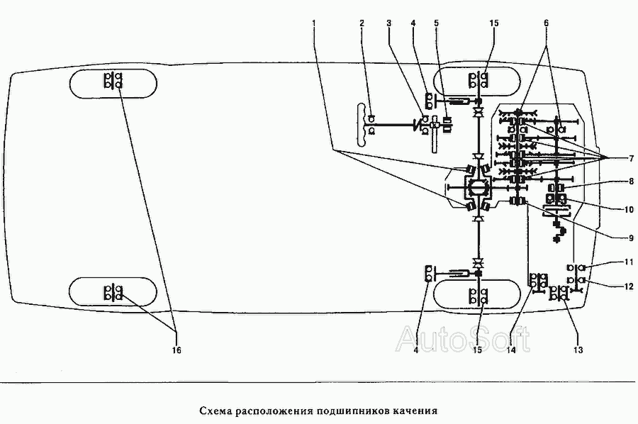Схема Схема установки подшипников качения » Стандартные детали для ВАЗ-2108