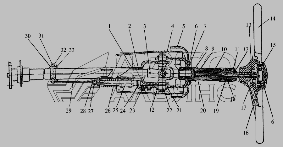 Схема Рулевая колонка (Данфосс) » Рулевое управление для К-703МА-12 / К-703М-12