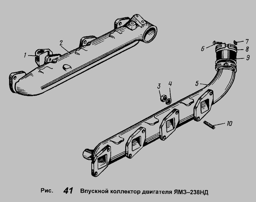 Схема Впускний колектор двигуна ЯМЗ-238НД » Двигун для Загальні (см. моди)