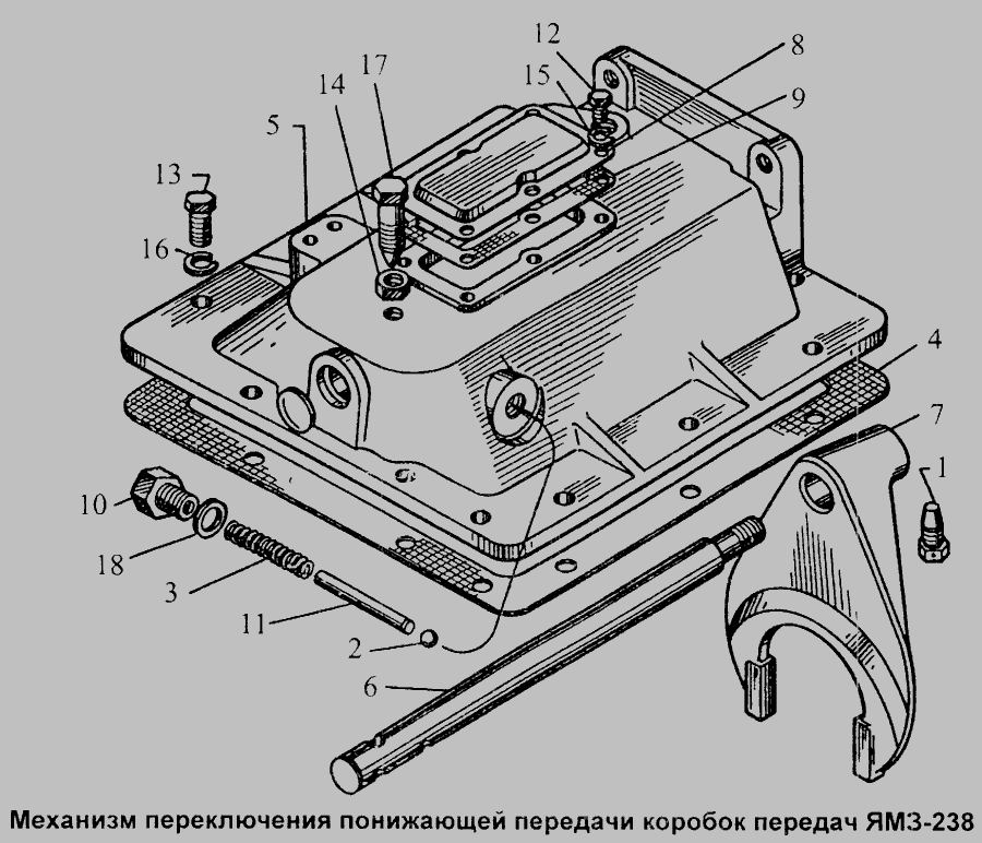 Схема Механізм перемикання понижувальної передачі коробок ЯМЗ-238 » Зчеплення для Загальні (см. моди)