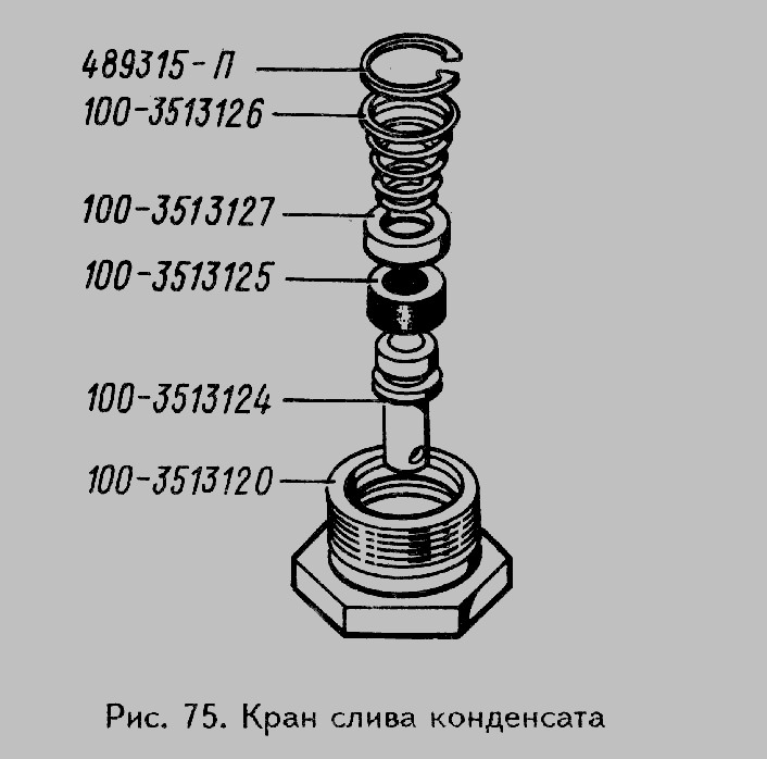 Схема Кран зливу конденсату » Управління рульове для ЗІЛ 433360