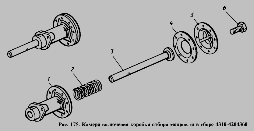 Схема Камера включення коробки відбору потужності у зборі » Пристрій сідельний для КамАЗ-4310