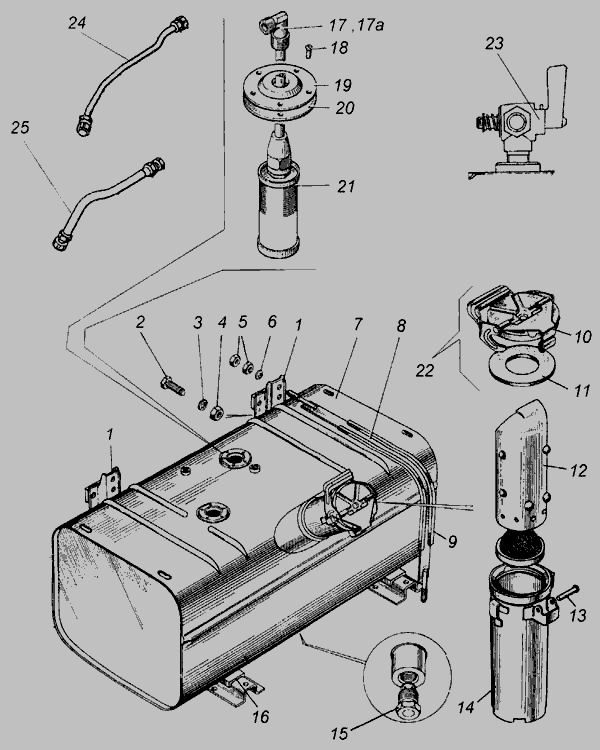 Бак топливный камаз 125л