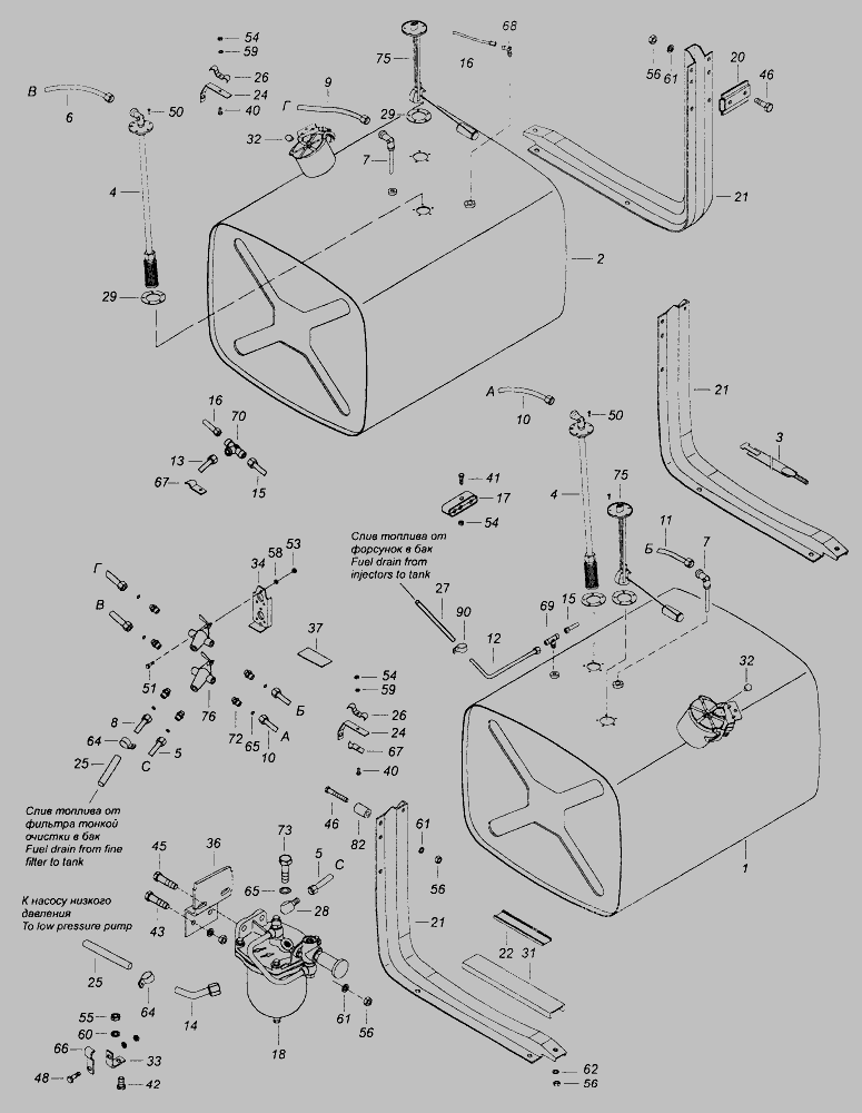 Крепление топливного бака камаз