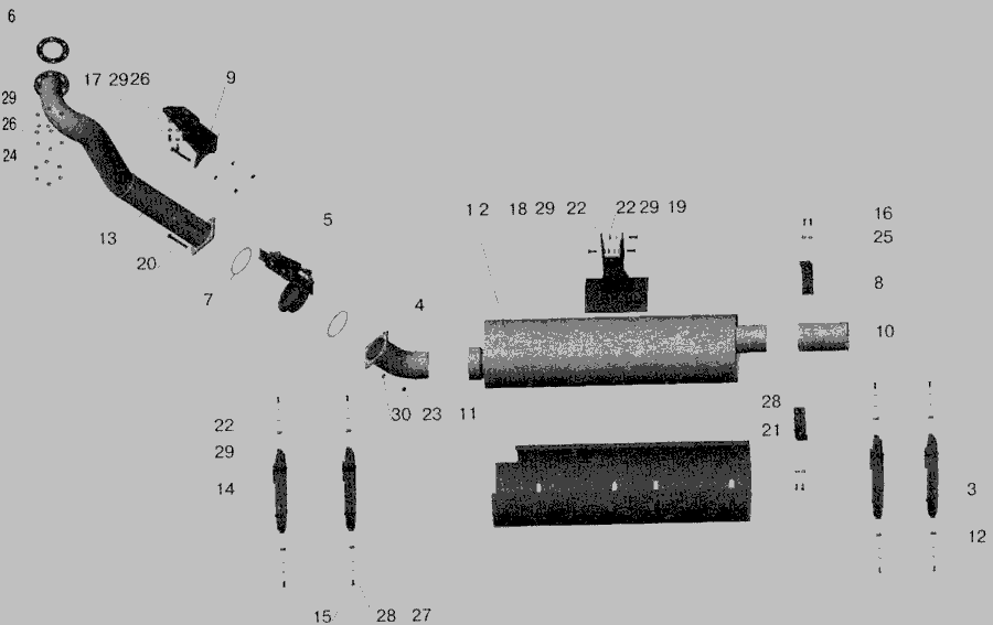 Схема Установка системи випуску газів, що відпрацювали МАЗ-551605 з КПП ЯМЗ 238-М без обігріву кузова » Двигун для МАЗ-543202