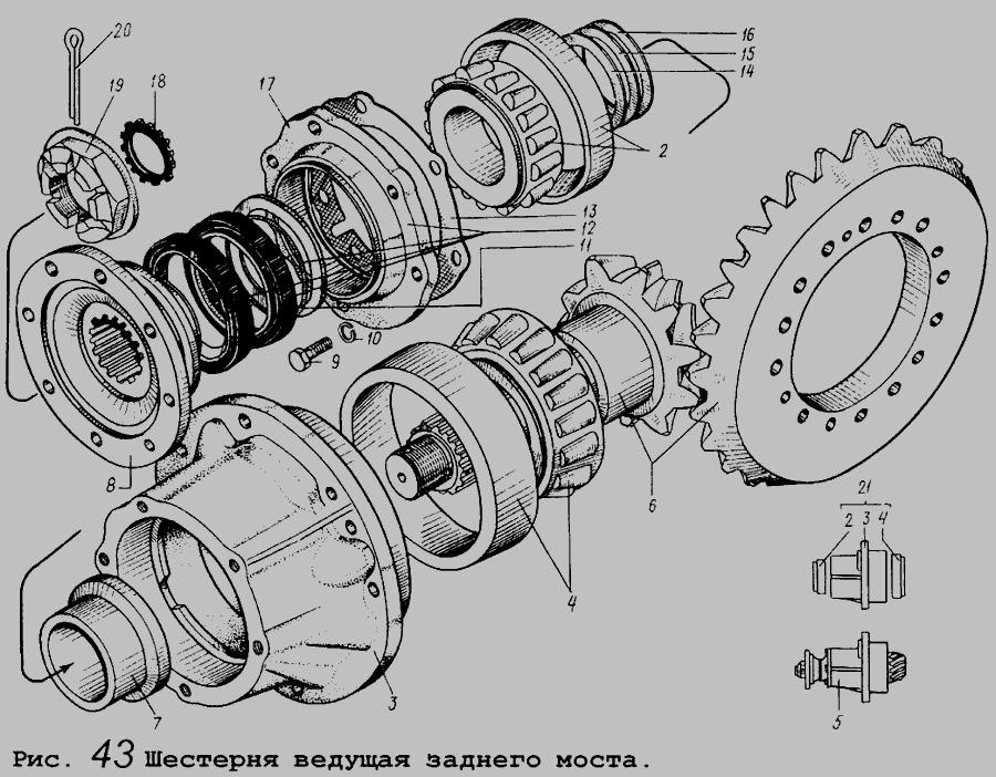 Схема Шестерня ведущая заднего моста » Сцепление для МАЗ-5434