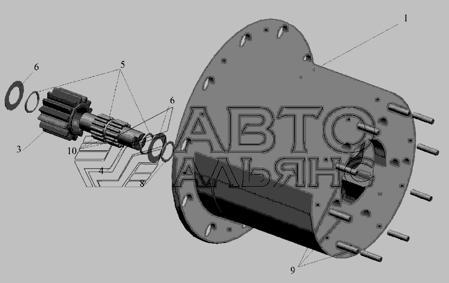 Схема Корпус водила 5440-2405029-020 » Зчеплення для МАЗ-6516V8-520 (6516V8-540)