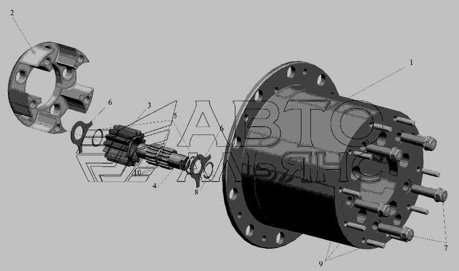 Схема Корпус водила 5440-2405029 » Зчеплення для МАЗ-6516V8-520 (6516V8-540)
