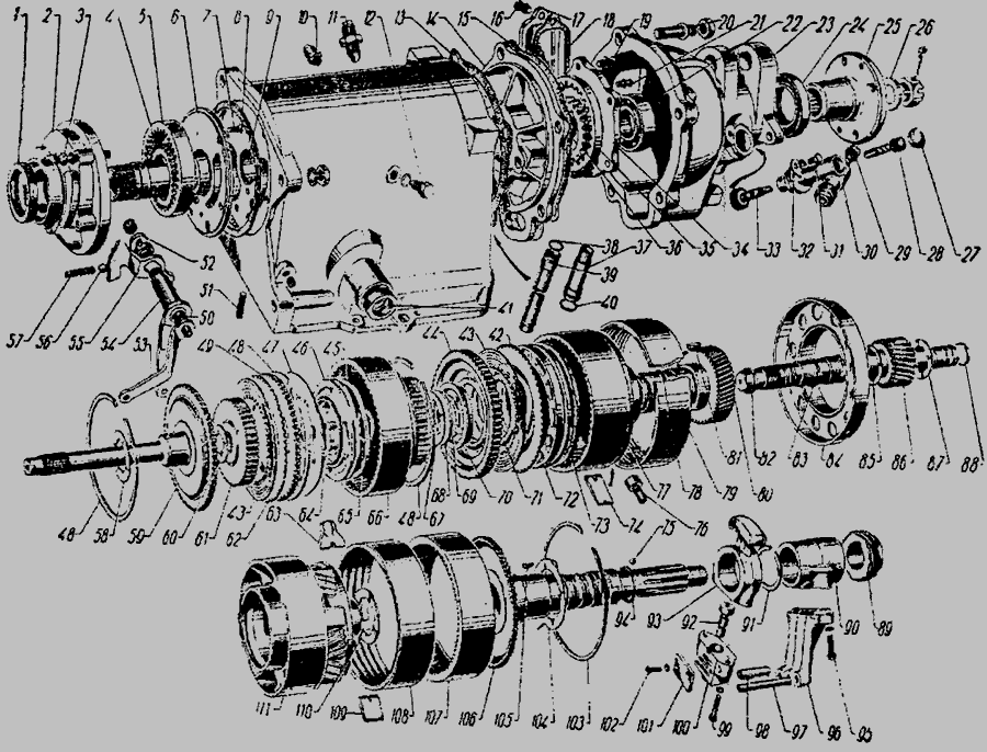 Схема Планетарный механизм коробки передач » Сцепление для ГАЗ-21