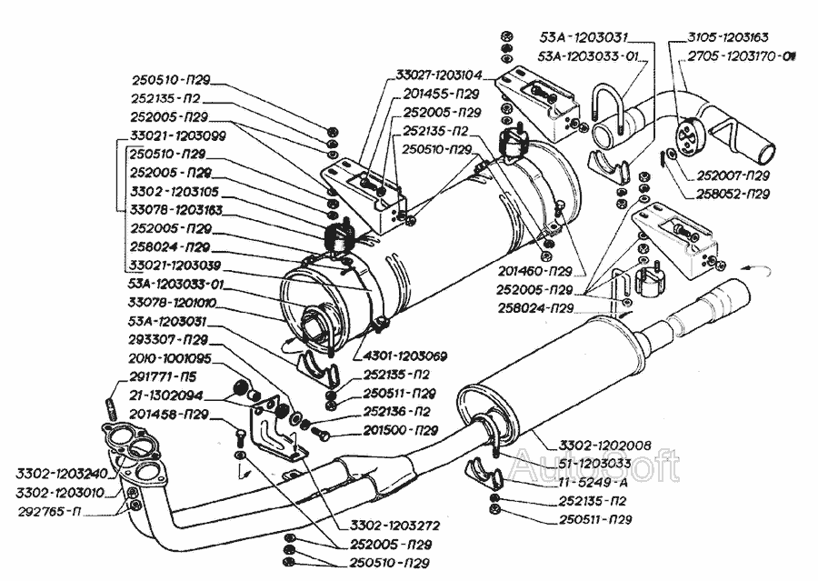 Кронштейн глушителя газель 3302