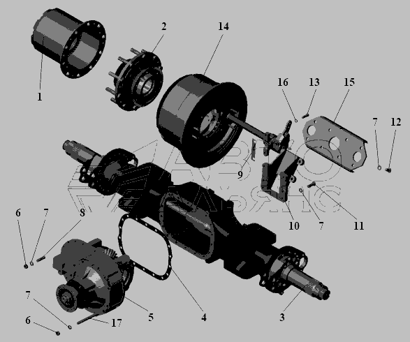 Схема Міст задній МАЗ-152 152-2400012 » Зчеплення для МАЗ-104