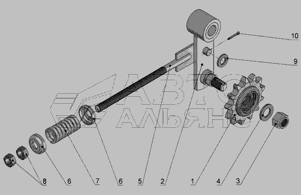 Схема Натяжник у зборі » ПРЛ-150 для ПРЛ-150