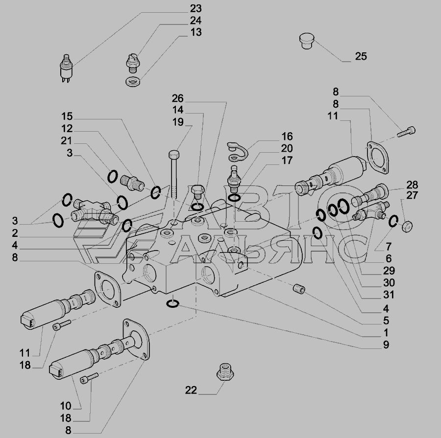 Схема SUPP. GEAR REDUCTION UNIT FOR FULL POWER SHIFT - PTO CLUTCH - 2WD » HYDRAULICS для Пума-210