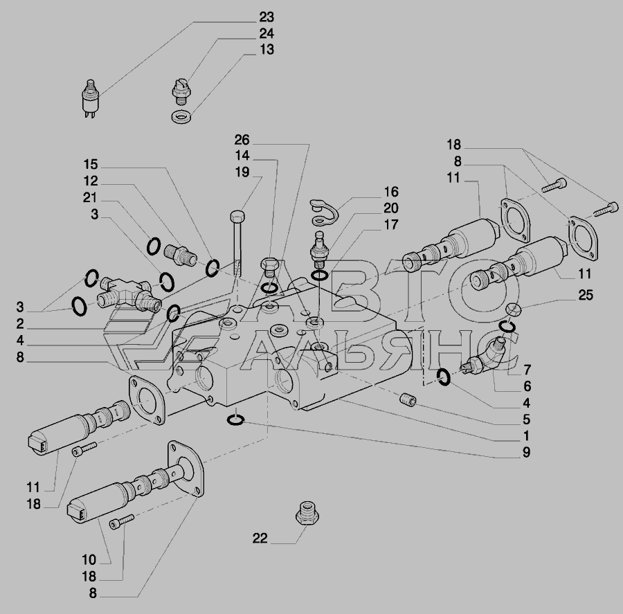 Схема SUPP. GEAR REDUCTION UNIT FOR FULL POWER SHIFT - PTO CLUTCH - 4WD » HYDRAULICS для Пума-210