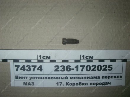 Винт установочный механизма переключения передач (ЯМЗ) ЯМЗ, Россия 236-1702025