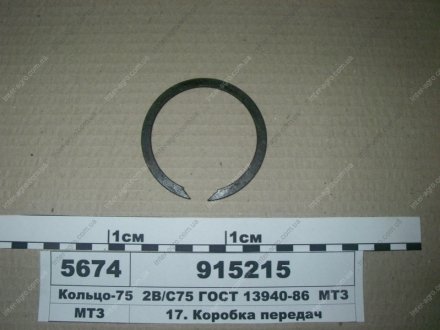 Кольцо-75 2В, С75 ГОСТ 13940-86 МТЗ (Беларусь) 915215 (фото 1)