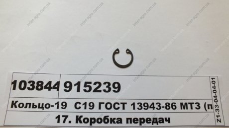 Кільце-19 С19 ГОСТ 13943-86 МТЗ (МТЗ) МТЗ (Беларусь) 915239