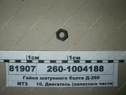 Гайка шатунного болта Д 260 (ММЗ) Минский Моторный Завод 260-1004188-А