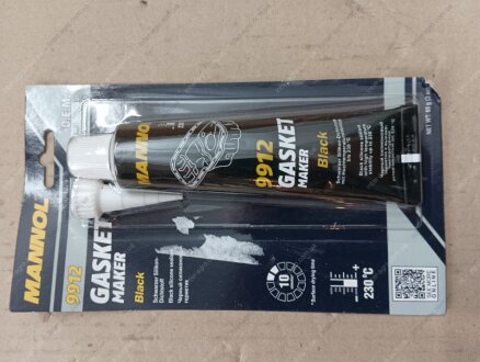 Герметик-прокладка силиконовый "Автомобильный" (черный от -40 °C до +230 °C) / Gasket Maker Black Mannol 85 мл Н/в 9912