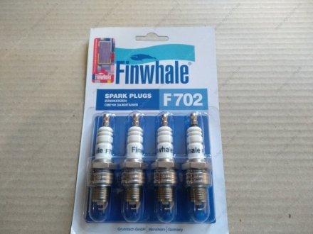 Свеча зажигания ГАЗ, УАЗ 3151 (дв. 402), Renault (комплект 4 шт, цельная клемма) (FINWHALE) Finwhale, Германия F702