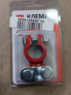 Клемма аккумуляторная (положительная) свинцовая, с прижимной планкой, 120гр <ДК> Дорожня карта DK-TL112P