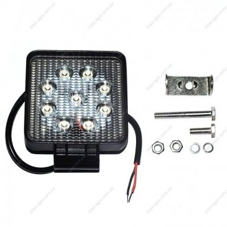 Фара LED квадратная 27W, 9 ламп, 110*164мм, широкий луч 12/24V 6000K Jubana, Литва 453701038 (фото 1)