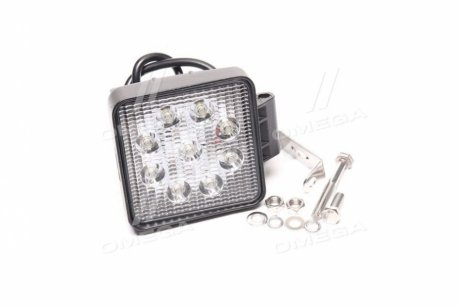 Фара LED квадратная 27W, 9 ламп, 110*164мм, узкий луч 12/24V 6000K Jubana, Литва 453701039/453701037 (фото 1)