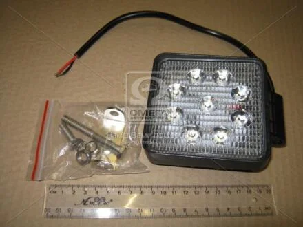 Фара LED квадратная 27W, 9 ламп, 110*164мм, узкий луч 12/24V 6000K (ТМ JUBANA) Jubana, Литва 453701039/453701037