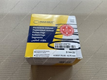 Кольца поршневые Д-144 (5 кол.) 105,7мм ремонтные Р1 М/К MAR-MOT Д144-1004060Р1