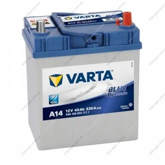 Аккумулятор 40Ah-12v BD(A14) (187х127х227),R,EN330 тонк.клеммы Varta 540 126 033