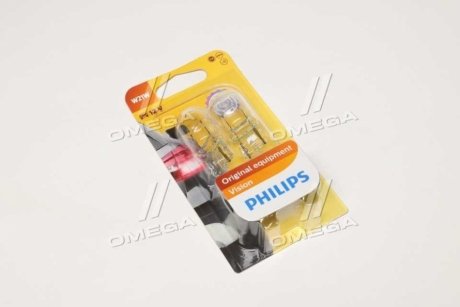 Лампа розжарювання W21W 12V W3x16q 2шт bliste VISION Philips 12065B2