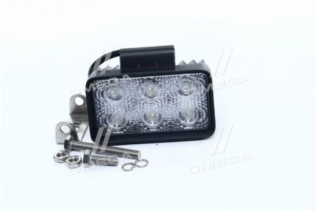 Фара LED прямоугольная 18W, 6 ламп, 110*114,5мм, узкий луч <ДК> Дорожня карта DK B2- 18W-B SL