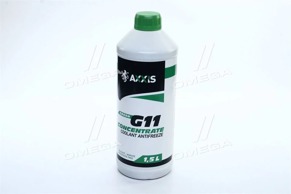 Антифриз <AXXIS> GREEN концентрат G11 (-80C) (Каністра 1,5л) AXXIS Польша P999-GRN (фото 1)