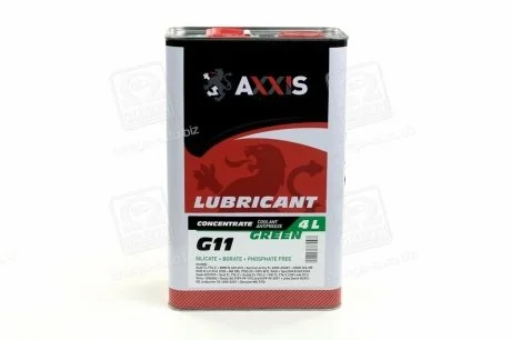 Антифриз <AXXIS> GREEN концентрат G11 (-80C) (Канистра 4л) AXXIS Польша P999-GRN