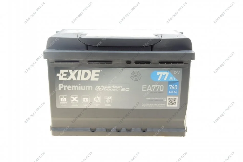 Аккумулятор 77Ah-12v Exide PREMIUM(278х175х190),R,EN760 EXIDE EA770 (фото 1)
