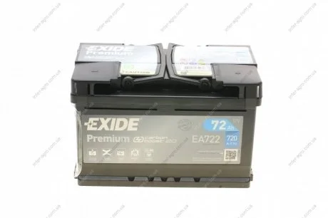 Аккумулятор 72Ah-12v PREMIUM(278х175х175),R,EN720 EXIDE EA722