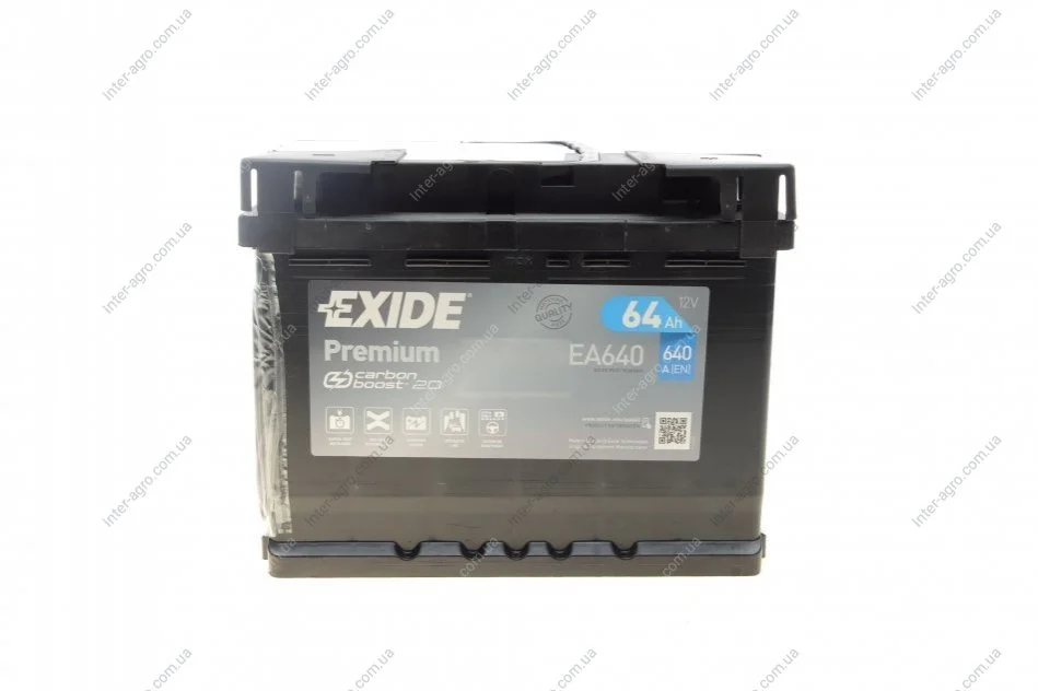 Аккумулятор 64Ah-12v Exide PREMIUM(242х175х190),R,EN640 EXIDE EA640 (фото 1)