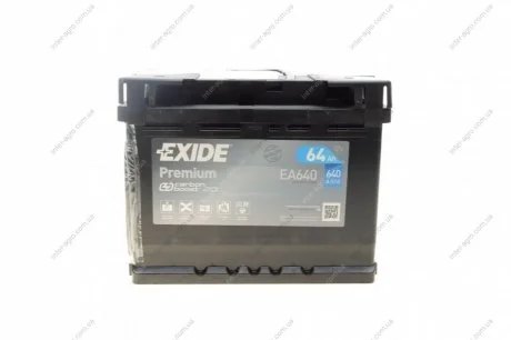 Аккумулятор 64Ah-12v PREMIUM(242х175х190),R,EN640 EXIDE EA640