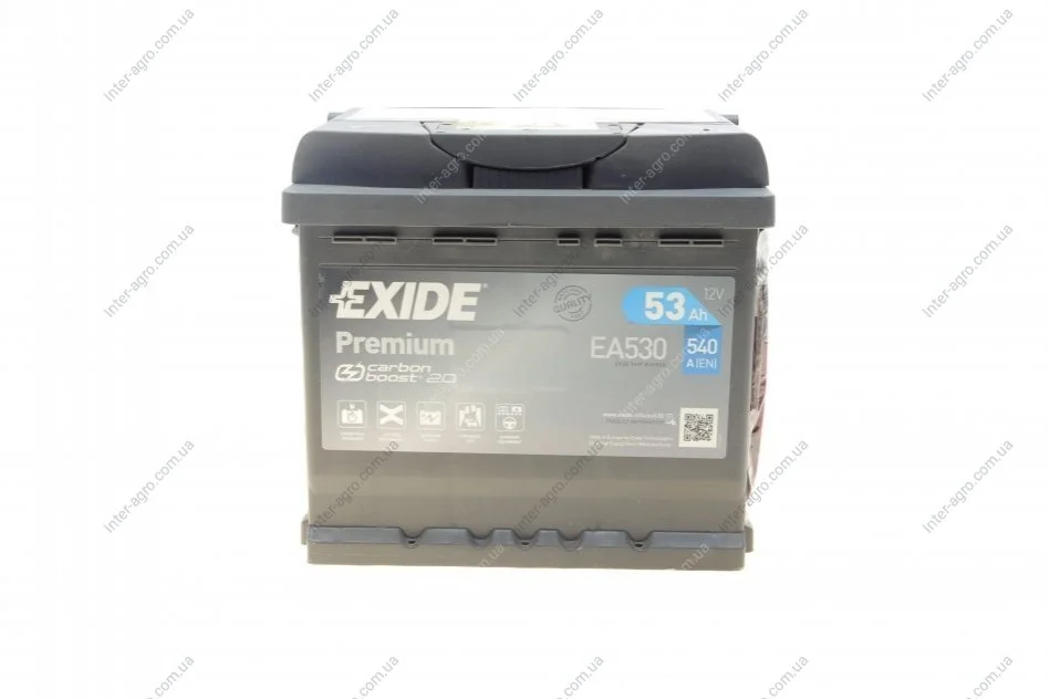 Акумулятор 53Ah-12v Exide PREMIUM (207х175х190), R, EN540 EXIDE EA530 (фото 1)