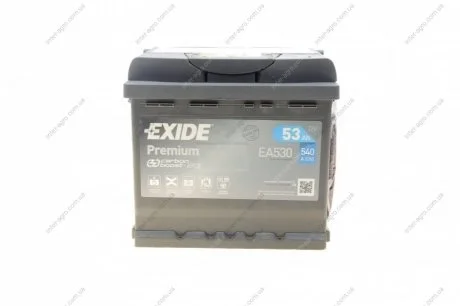 Аккумулятор 53Ah-12v PREMIUM(207х175х190),R,EN540 EXIDE EA530