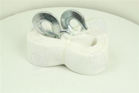 Трос буксирувальний 8т. стрічка 75мм. 5м. С гак, білий <ДК> Дорожня карта DK46-206E-2