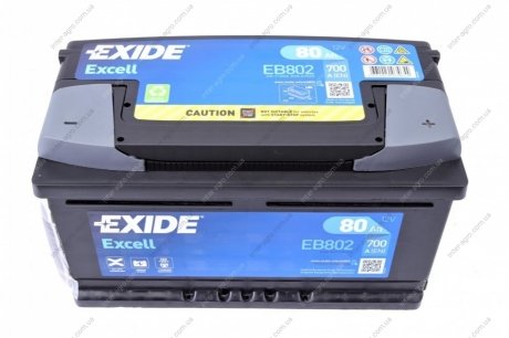 Аккумулятор 80Ah-12v EXCELL(315х175х175),R,EN700 EXIDE EB802
