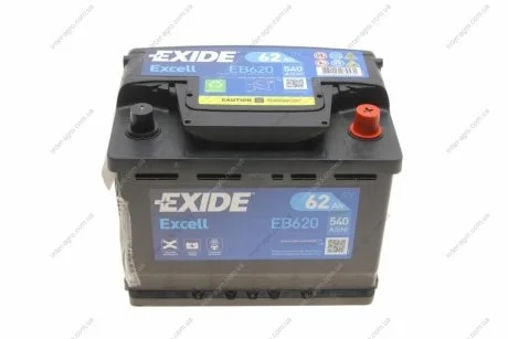 Аккумулятор 62Ah-12v EXCELL(242х175х190),R,EN540 EXIDE EB620