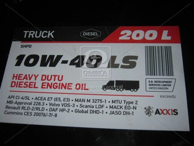 Олія моторна. AXXIS TRUCK 10W-40 LS SHPD (Бочка 200л) AXXIS Польша 48021043898 (фото 1)