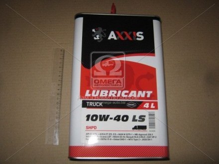 Масло моторн. AXXIS TRUCK 10W-40 LS SHPD (Канистра 4л) AXXIS Польша 48021043896
