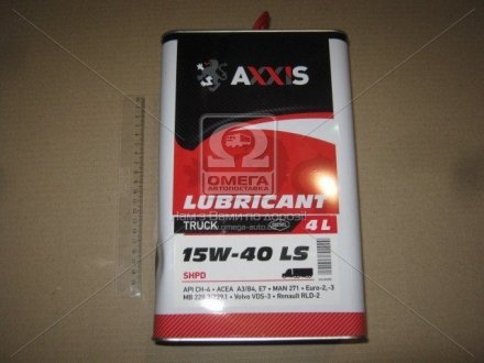 Масло моторн. AXXIS TRUCK 15W-40 LS SHPD (Канистра 4л) AXXIS Польша 48021043892