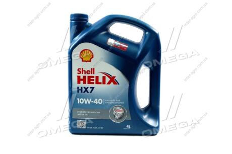 Масло моторное Helix HX7 SAE 10W-40 (Канистра 4л) Shell 550070333