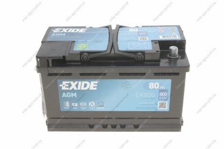 Аккумулятор 80Ah-12v AGM (315х175х190),R,EN800 EXIDE EK800